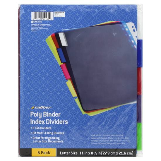 Caliber Index Poly Binder Dividers (multi colour)