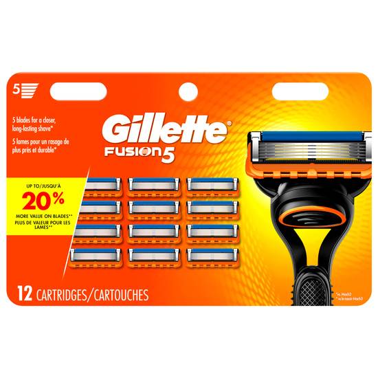 Gillette Fusion5 Mens Razor Blade Refill Cartridge (12 ct)