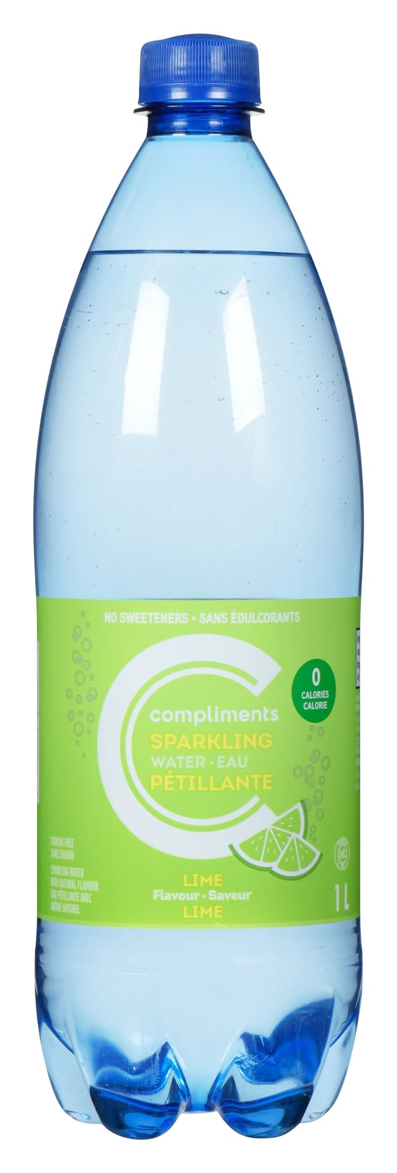 Compliments Sparkling Water, Lime (1 L)
