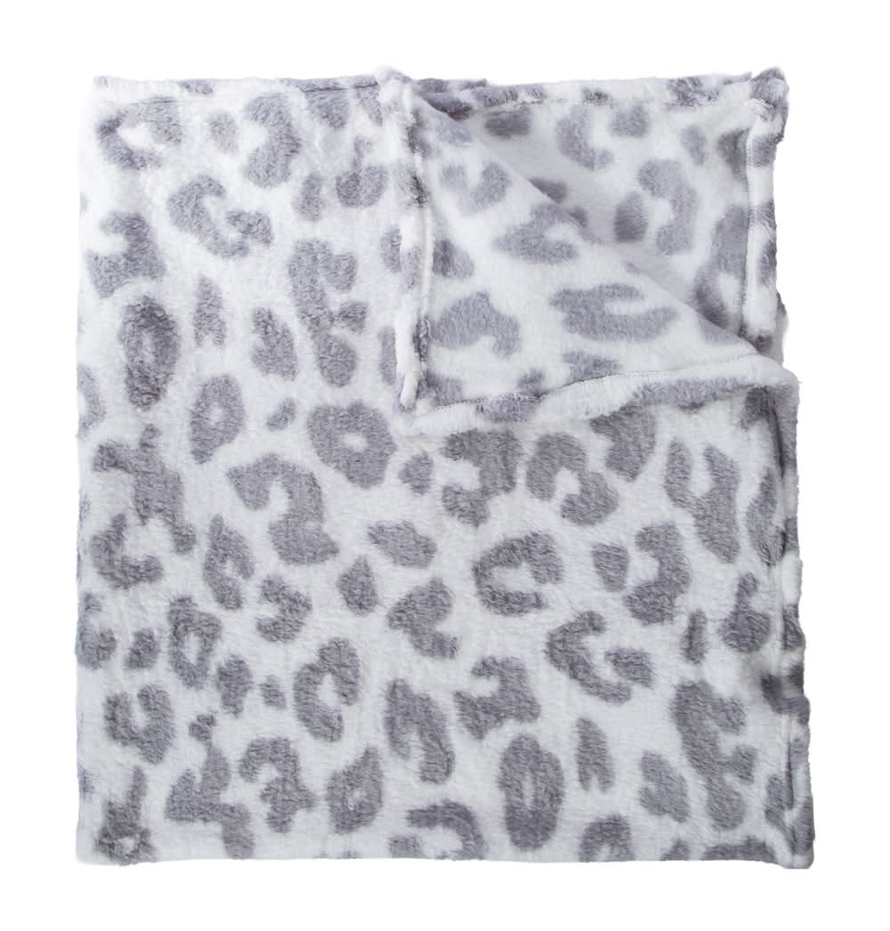 Luxe Collection Printed Sherpa Blanket 50inx60in Gray