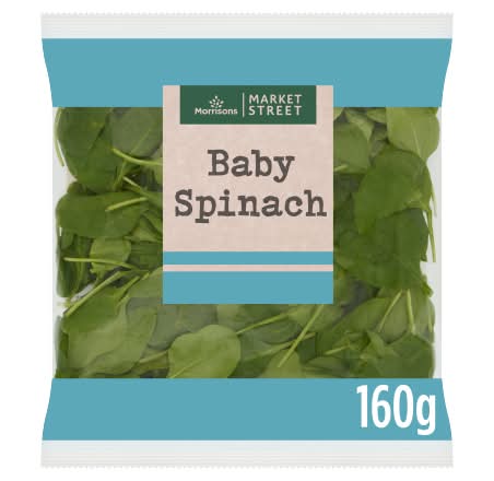 Morrisons The Greengrocer's on Market Street Delicate & Mild Baby Spinach (160g)