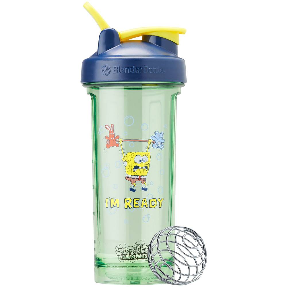 Pro28 Spongebob Squarepants Special Edition Shaker Bottle With Wire Whisk Blenderball - I'M Ready (28 Fl Oz.)