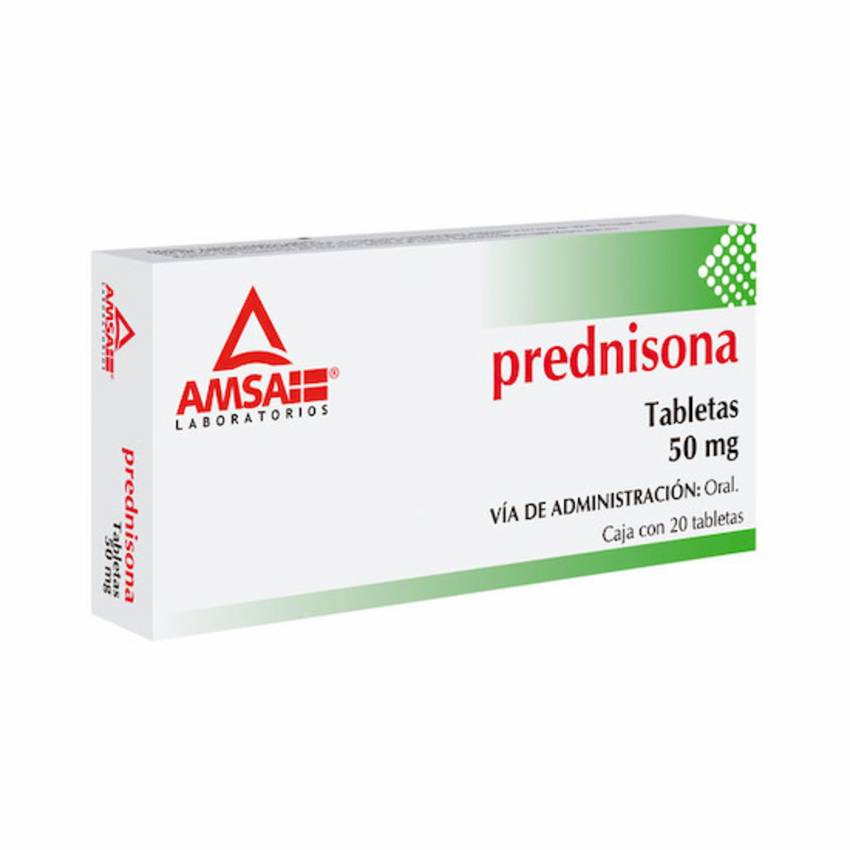 AMSA · Prednisona tabletas 50 mg (20 g)