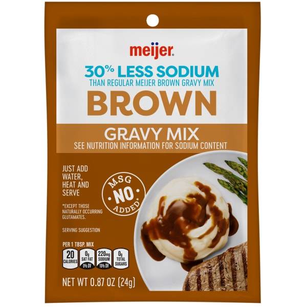 Meijer 30% Less Sodium Brown Gravy Mix (0.9 oz)