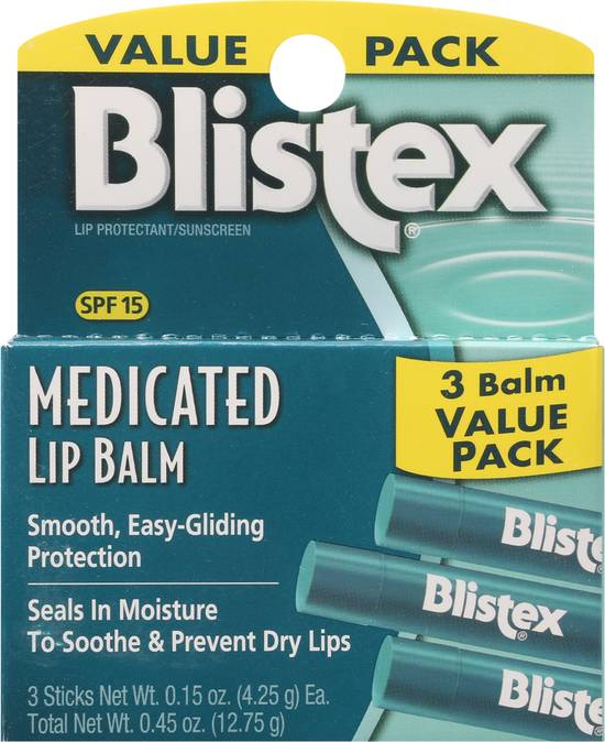 Blistex Medicated Lip Balm (3 ct)