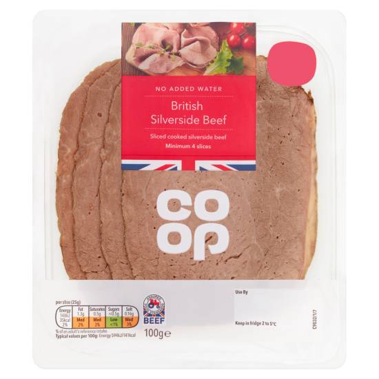 Co-op British Silverside Beef Slices (4 pack)