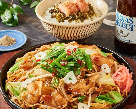 定番豚バラ焼そば＆選べ�るミニ丼セット Pork Ribs Yakisoba & Mini Rice Bowl Set