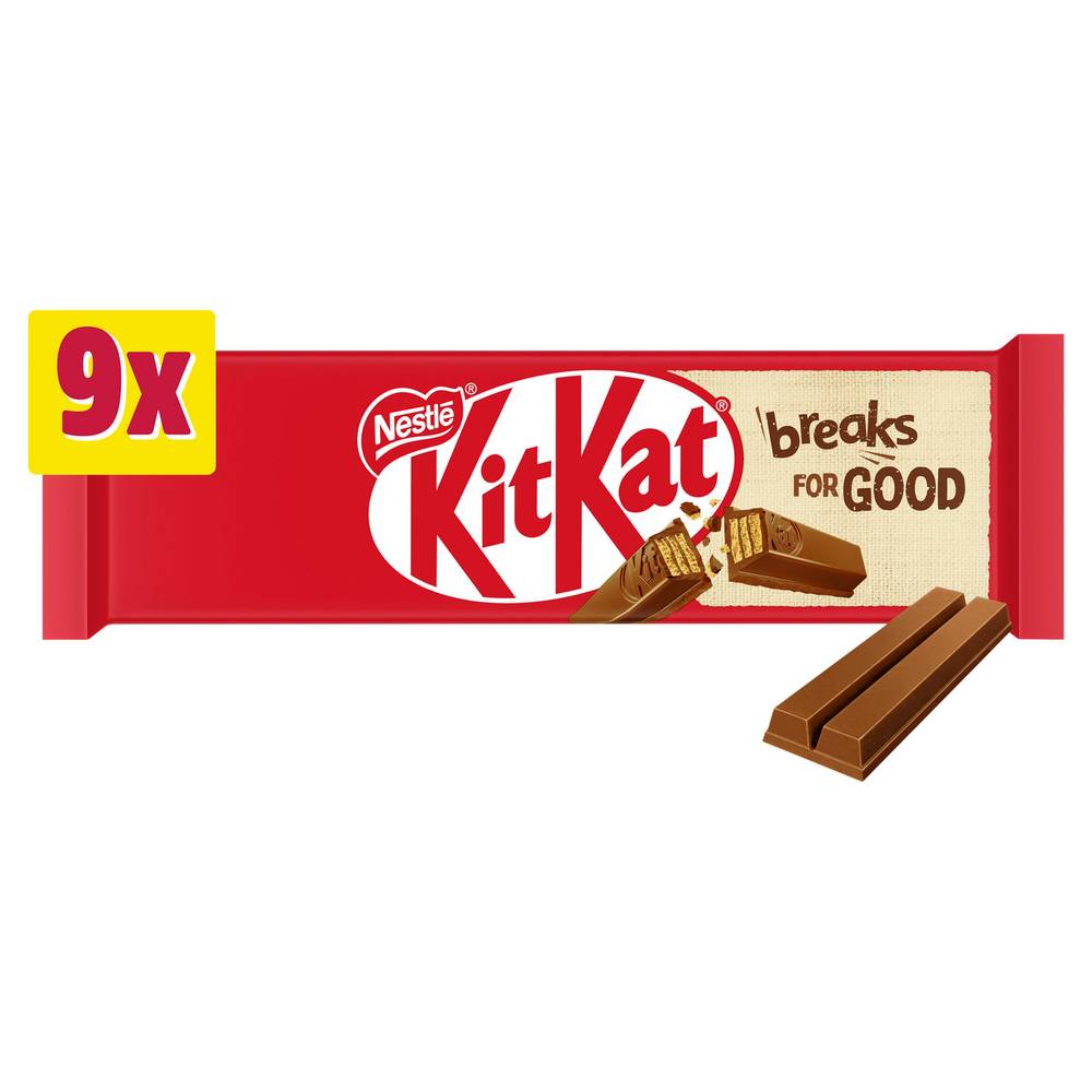 KitKat 2 Finger Milk Chocolate Biscuit Bar Multipack 9x20.7g