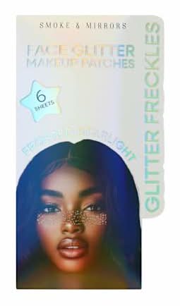 Smoke & Mirrors Glitter Freckles Frosted Starlight Face Glitter Makeup Patches 6-Sheets Frosted Starlight