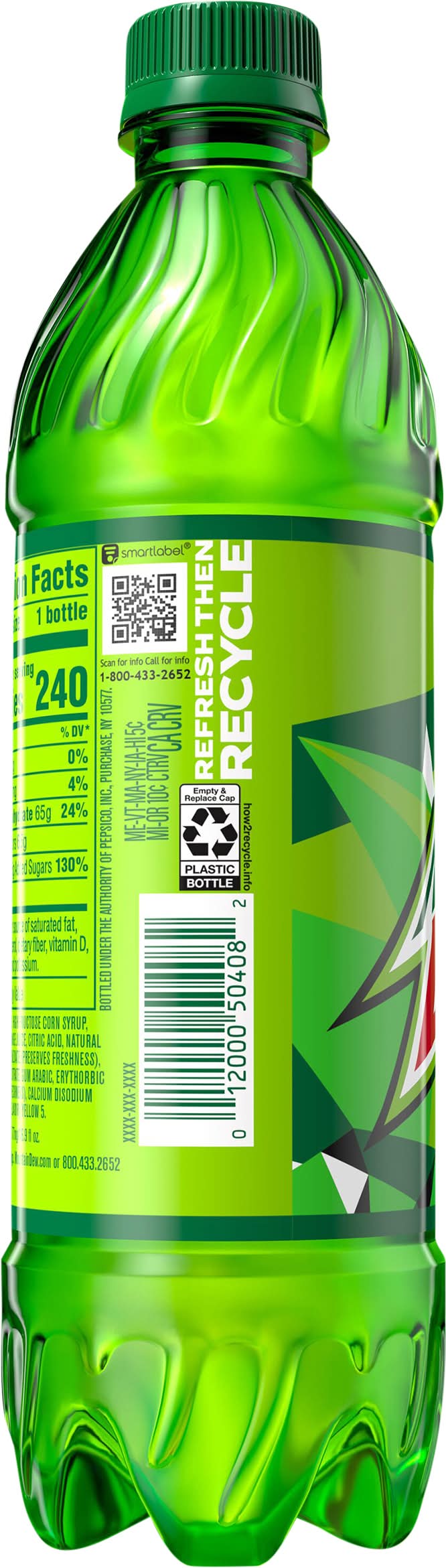 Mountain Dew Soda, Citrus (6 x 16.9 fl oz) | Postmates