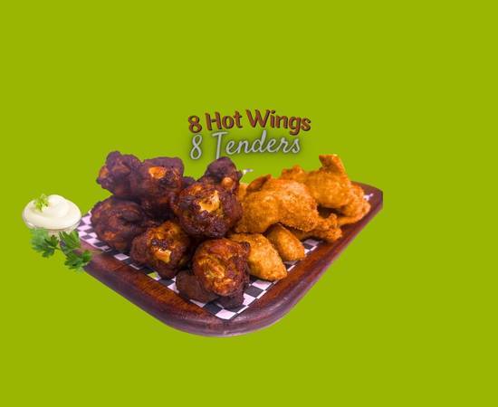 8 Tenders + 8 Hot Wings🔥🍗👩‍🍳