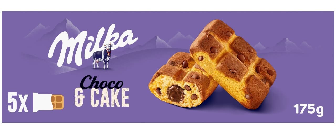 Cake & choc bizcocho con pepitas de chocolate con leche · Milka (5 x 35 g)
