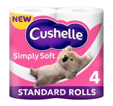 Cushelle Simply Soft Toilet Roll 4 Standard Rolls