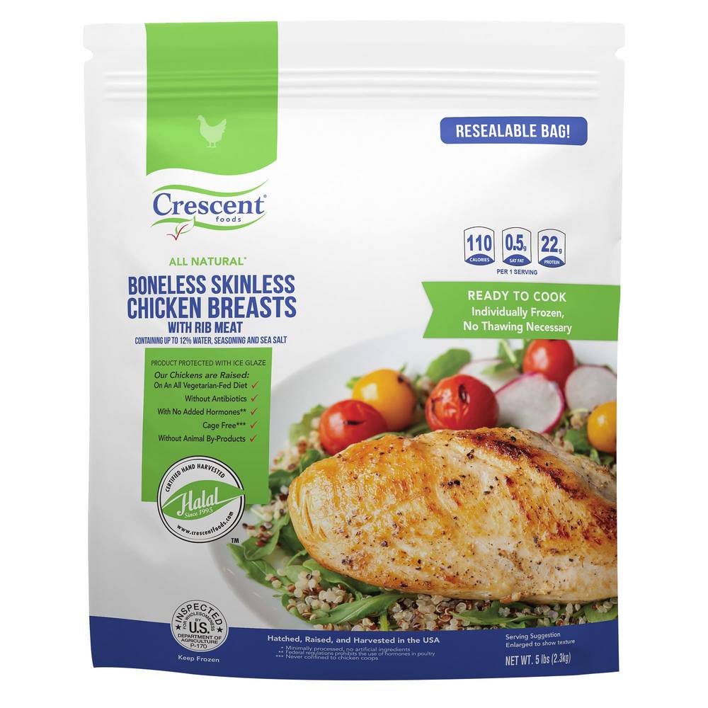 Crescent Foods Halal Chicken Breast, 5 lbs