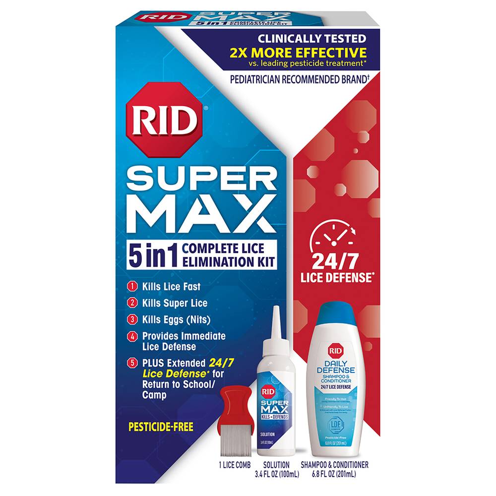 RID Super Max Complete Lice Elimination Kit (10.2 fl oz, 3 ct)