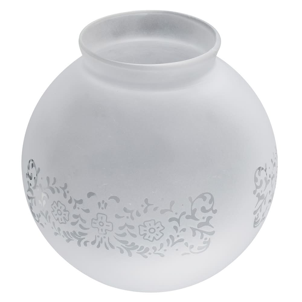 Style Selections 6-in x 5.5-in Globe Frosted Etched glass Ceiling fan light shade with 3-1/4-in Fitter (Lip Fitter)