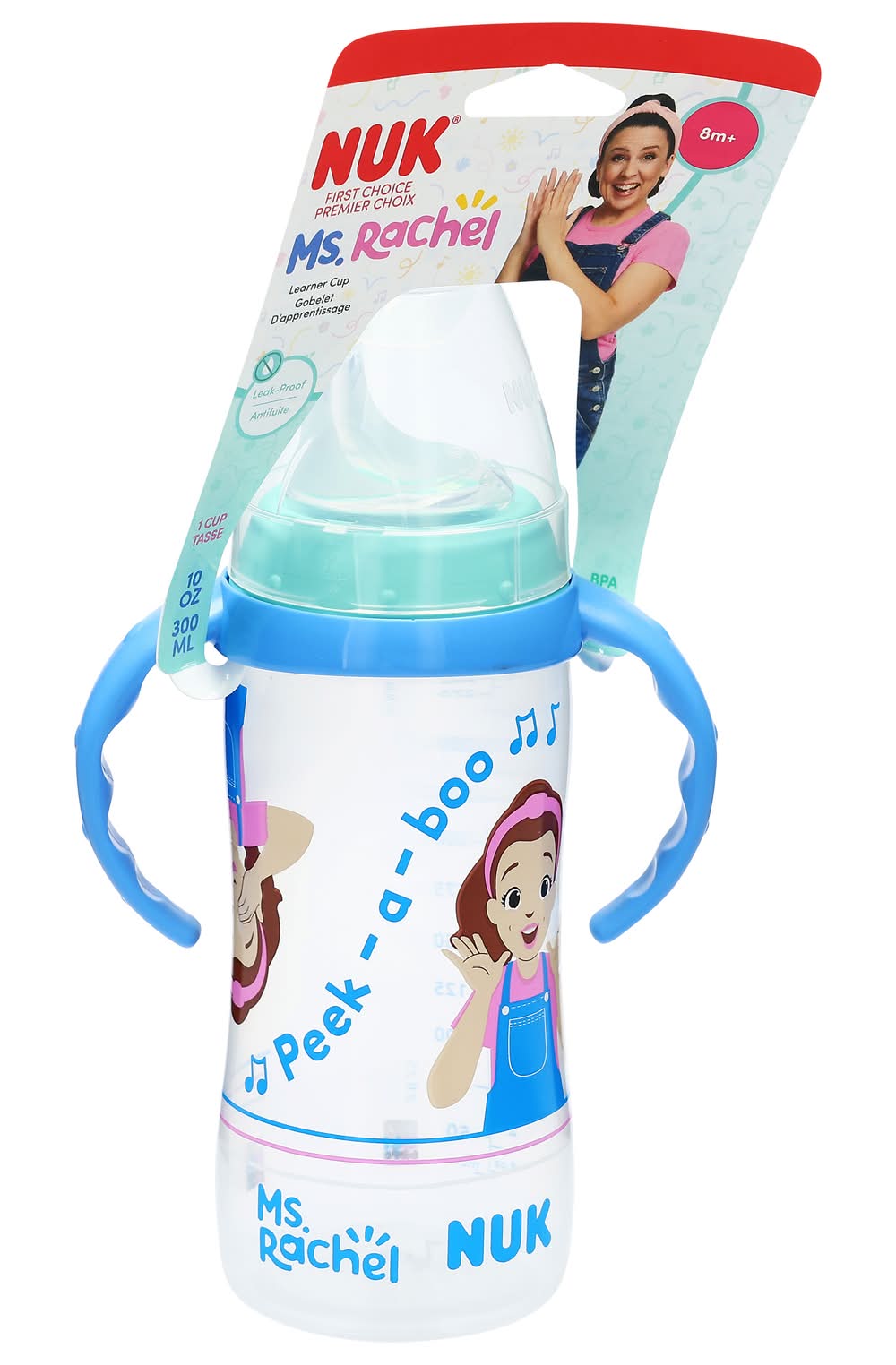 NUK Learner Cup Ms Rachel - Peek-A-Boo Sippy Cups Bottle 10oz