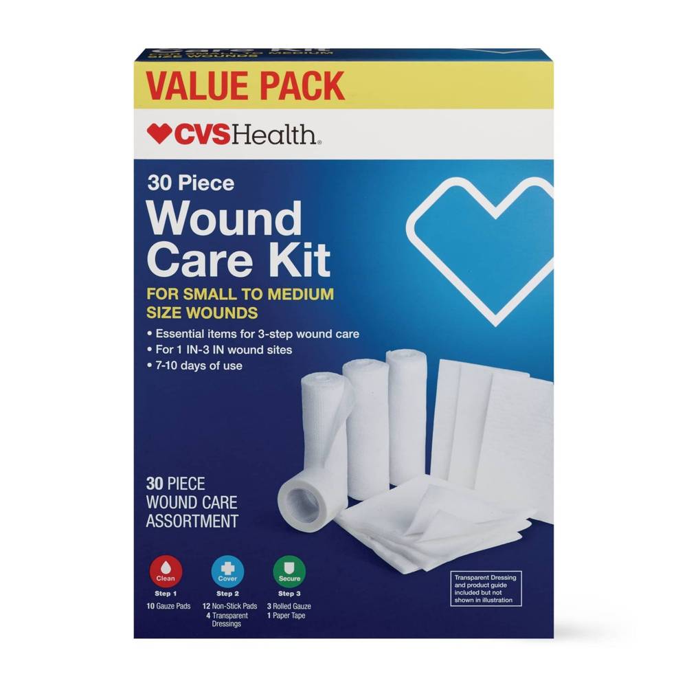 Cvs Health Wound Care Kit Assortment, Small To Medium Wounds, 30 Ct