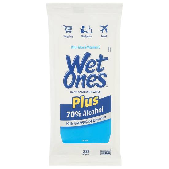 Wet Ones Plus 70% Alcohol Hand Sanitizing Wipes