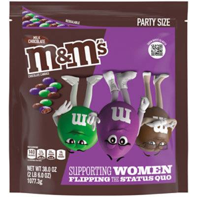 M&M'S Limited Edition Milk Chocolate Candy Featuring Purple Candy Party Size Bulk Bag - 38 Oz