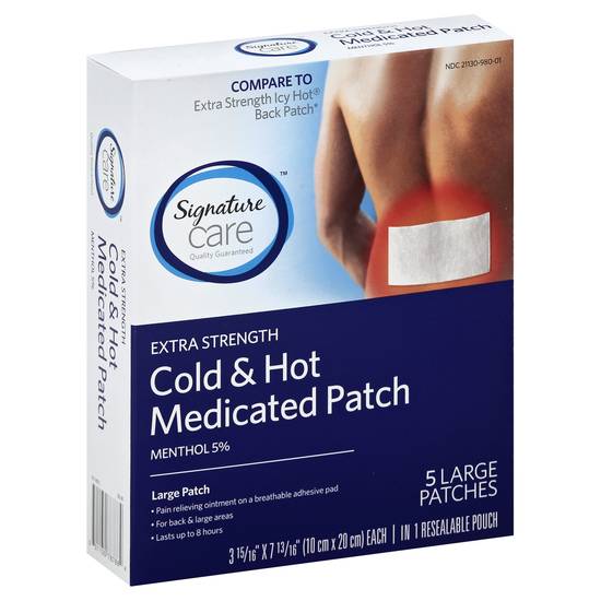 Signature Care Cold & Hot Large Medicated Patches (5 ct)