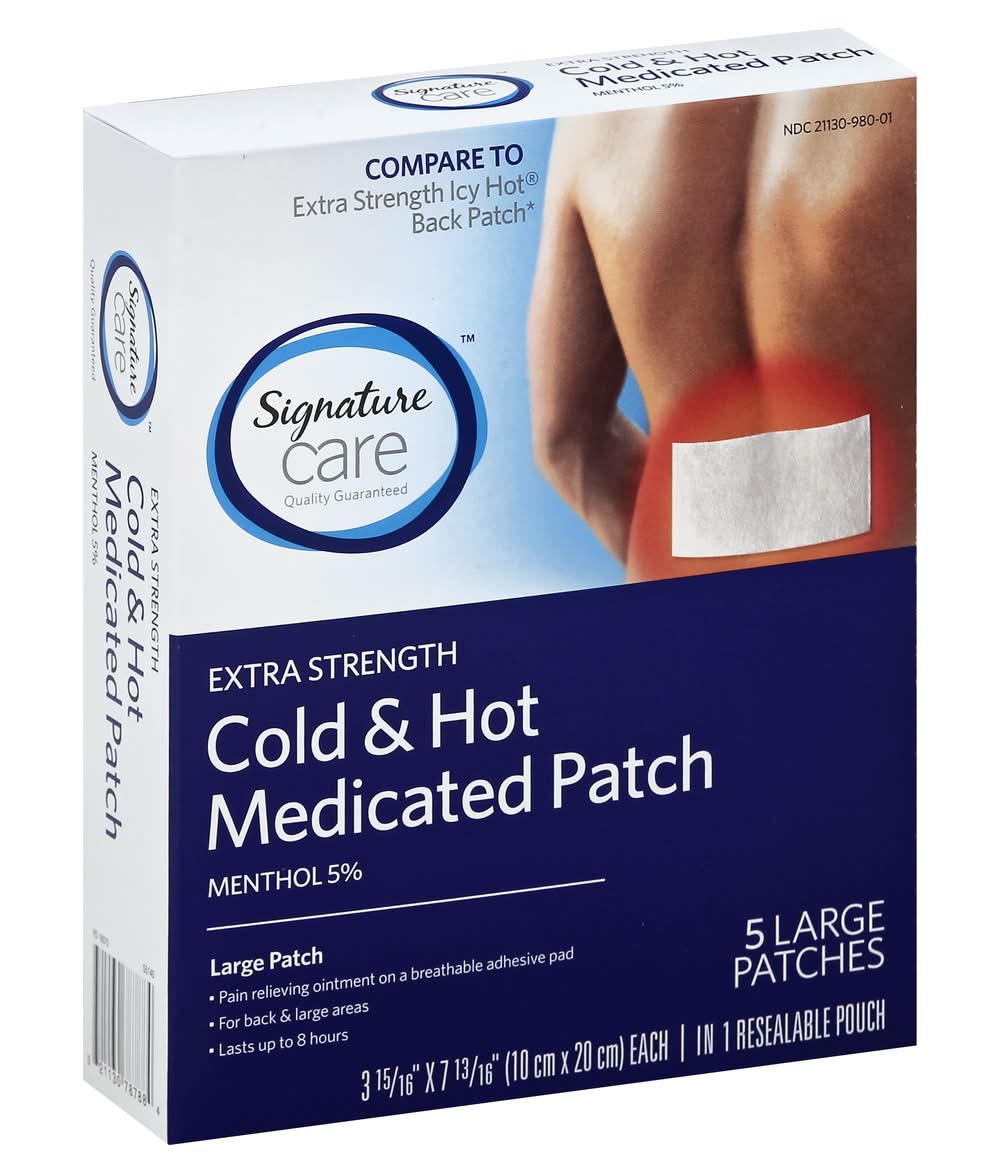 Signature Care Cold & Hot Large Medicated Patches (7.1 oz)