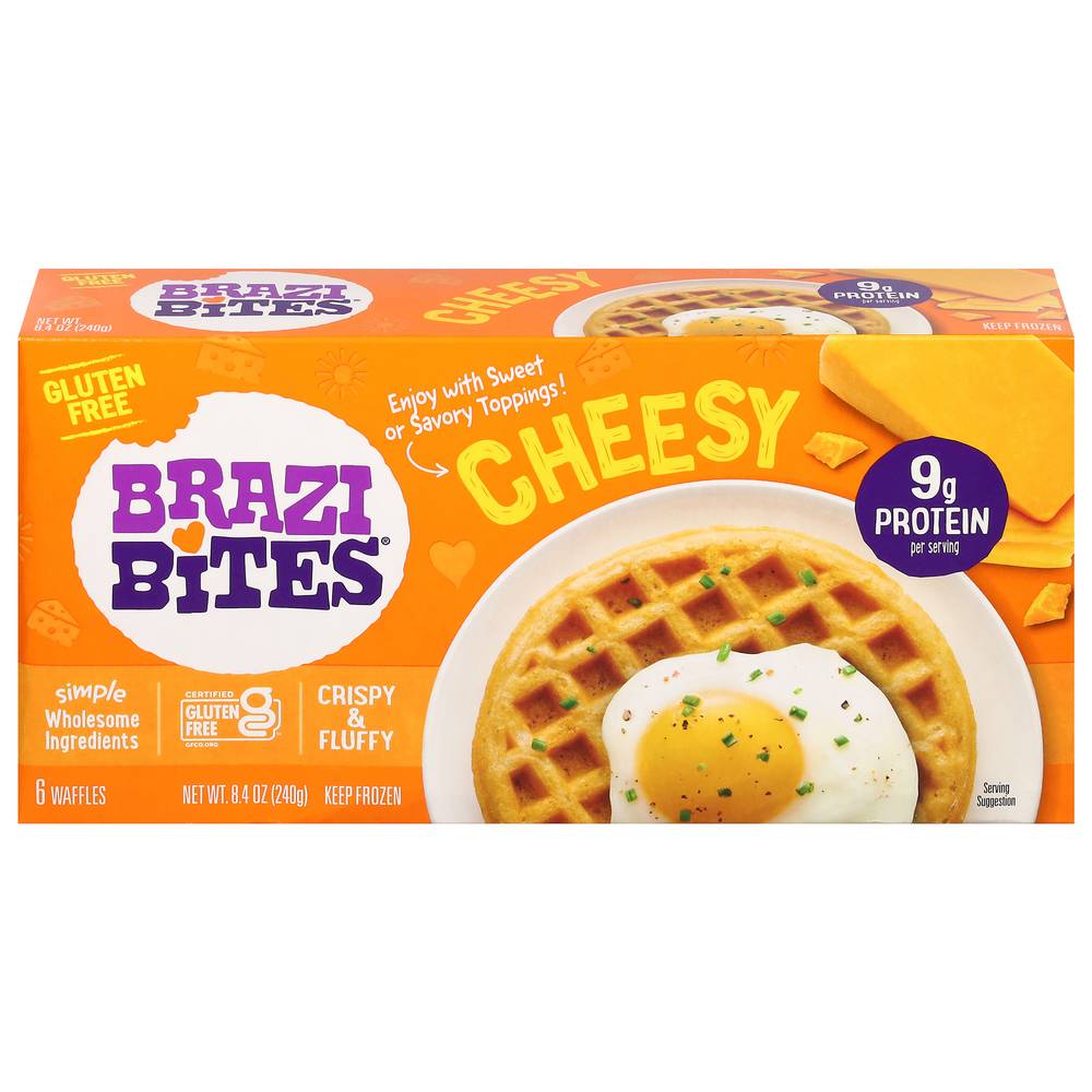 Brazi Bites Waffles, Cheesy (1.4 oz, 6 ct)