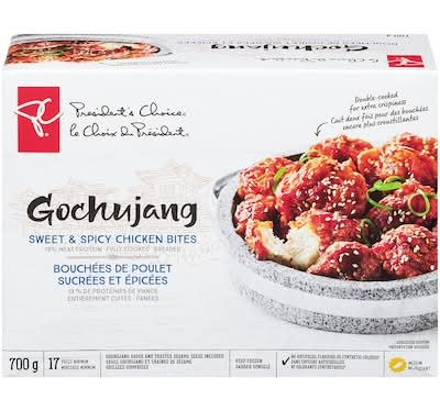 President's choice bouchées de poulet - chicken bites (gochujang sucré & épicé)