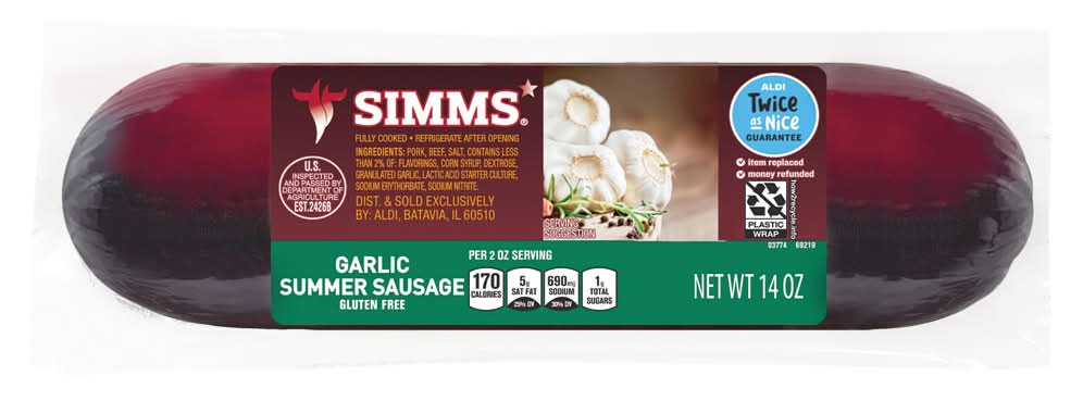 Simms Garlic Summer Sausage (14 oz)