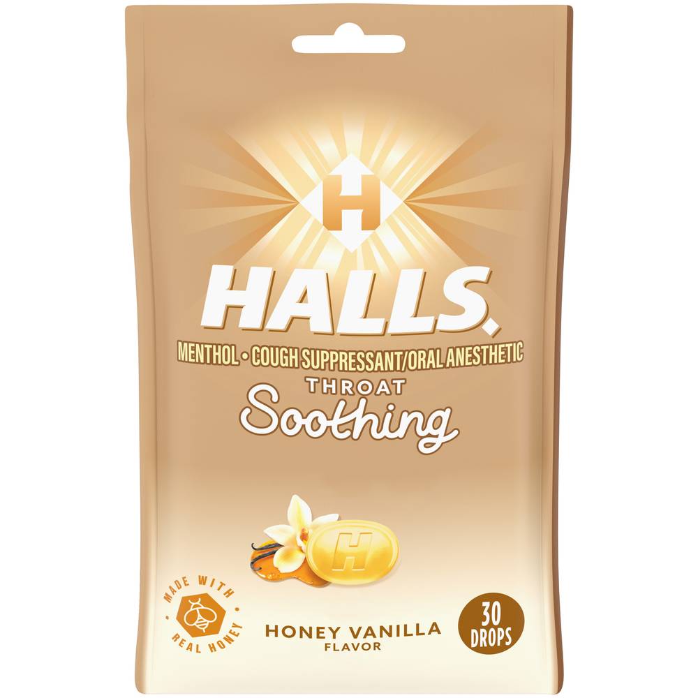 Halls Soothing Honey Vanilla Flavor Cough Suppressant/Oral Anesthetic (3.53 oz)