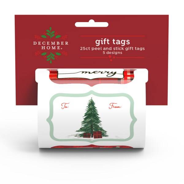 DH Gift Tags Die Cut Peel N Stick 25 Count