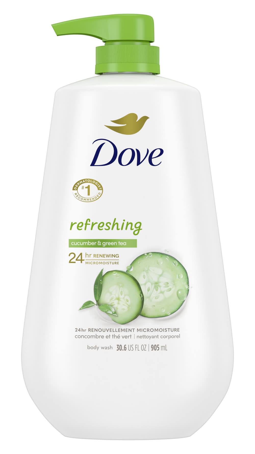 Dove Refreshing Body Wash, Cucumber-Green Tea (34 fl oz)