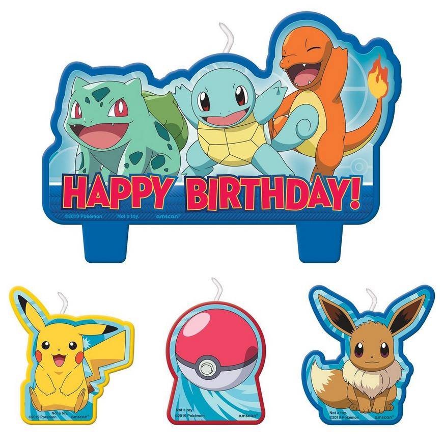 Classic Pokemon Birthday Candles, 4ct