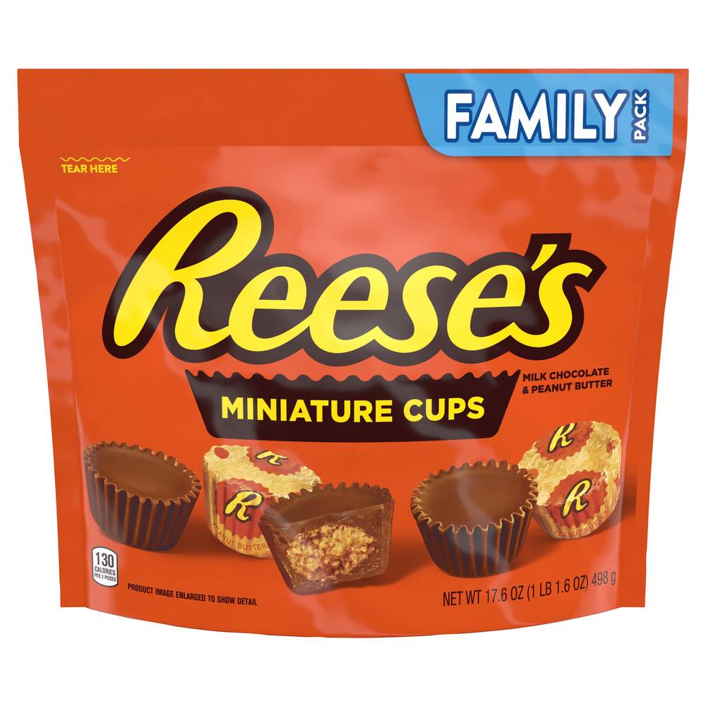 Reese's Miniature Cups Family pack, Milk Chocolate-Peanut Butter (17.6 oz)