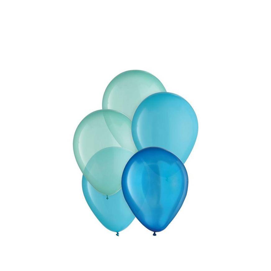 Uninflated 25ct, 5in, Aqua 3-Color Mix Mini Latex Balloons - Shades of Blue