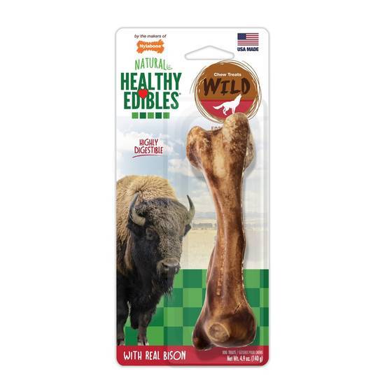 Nylabone Healthy Edibles Bison Flavored Large Dog Bone Chews (4.9 oz)