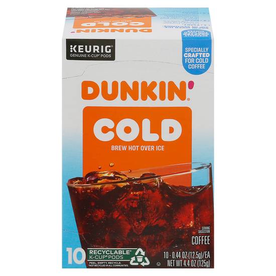 Dunkin' K-Cup Pods Cold Coffee (10 ct, 0.44 oz)