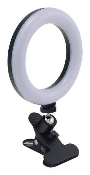 Realspace Led Ring Light With Clip on Monitor Mount or Tripod Stand, 6", Black