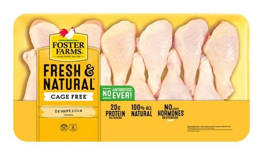 Foster Farms, Fresh And Natural Cage Free Drumsticks Value Pack