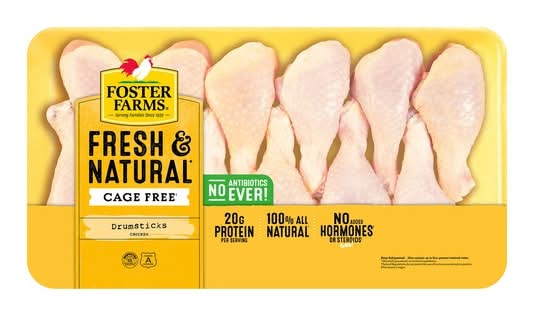 Foster Farms, Fresh And Natural Cage Free Drumsticks Value Pack