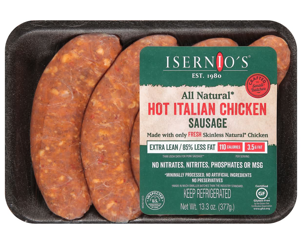 Isernio's Hot Italian Chicken Sausage (13.3 oz)