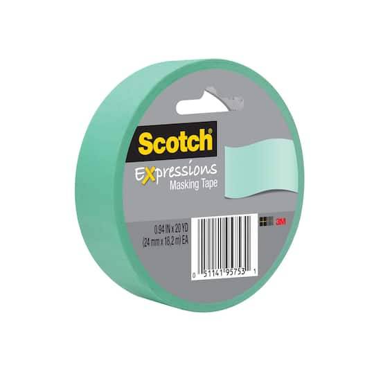 Scotch Decorative Masking Tape, 0.94 x 20 YD, Mint Green