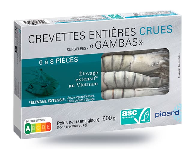Crevettes tropicales crues "Gambas" 6-8 p. ASC