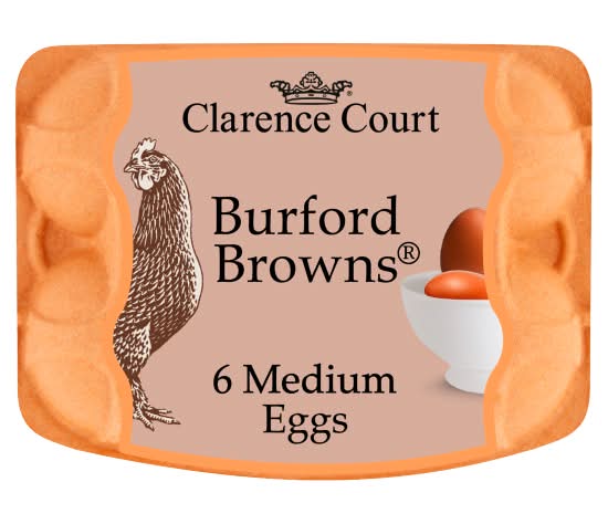 Clarence Court Medium, Mabel Pearman's Burford Browns Free Range Eggs (6 pack)