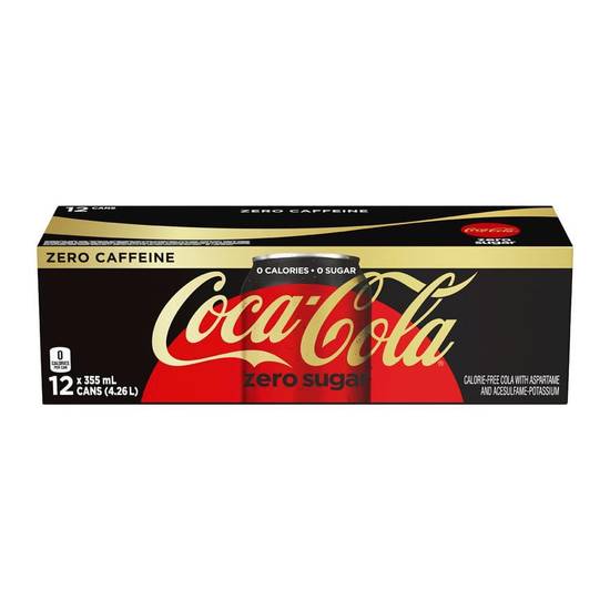 Coca-Cola Zero Caffeine Soft Drink (12 ct, 355 ml)