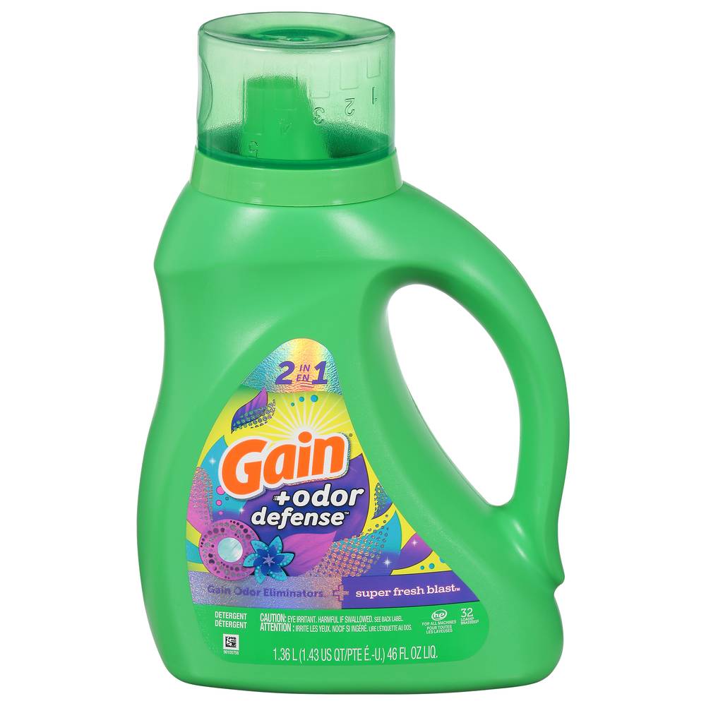 Gain +Odordefense 2 in 1 Super Fresh Blast Detergent (46 fl oz)