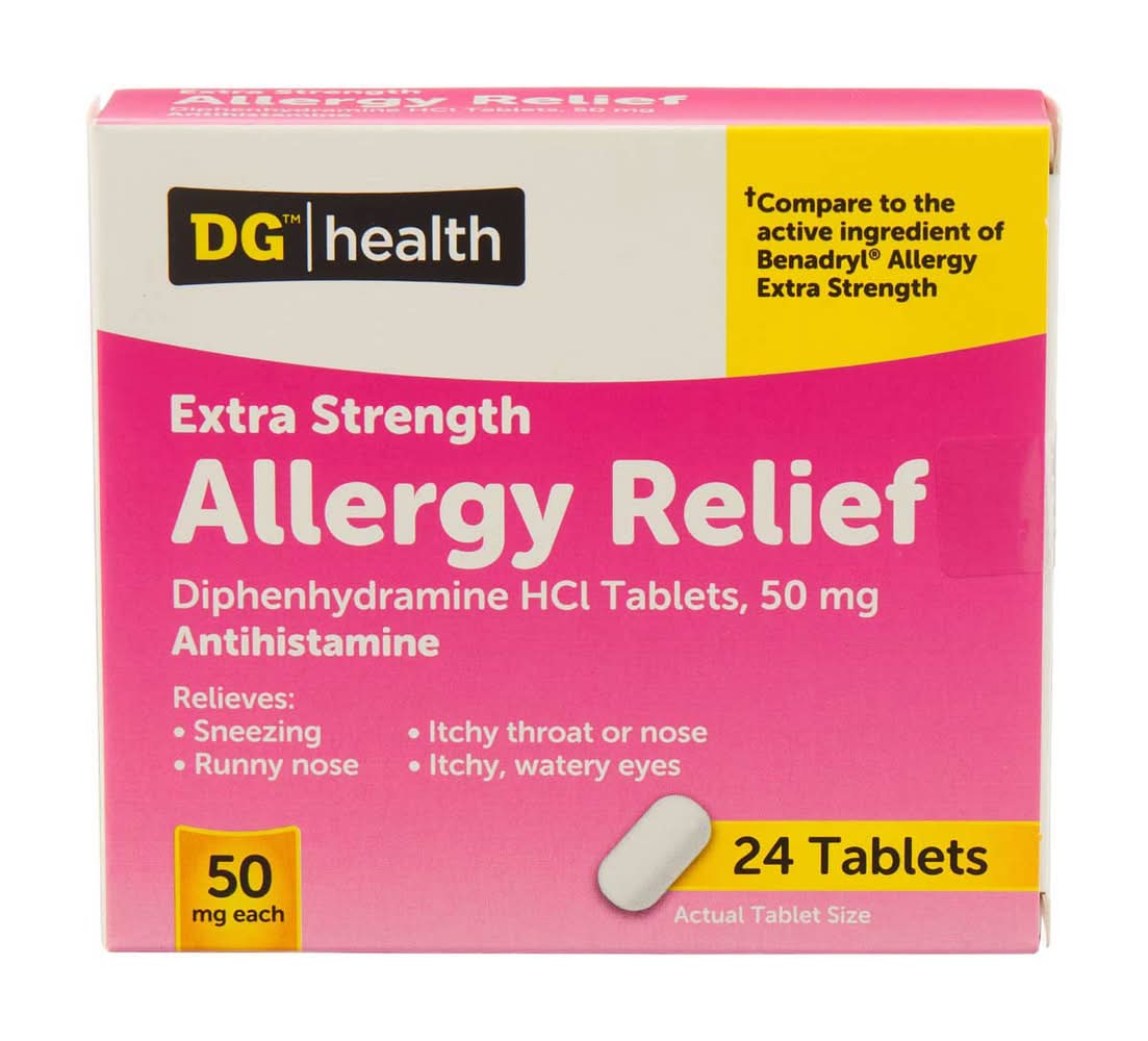 DG Health Extra Strength Allergy Relief Tablets 50 mg (24 ct)