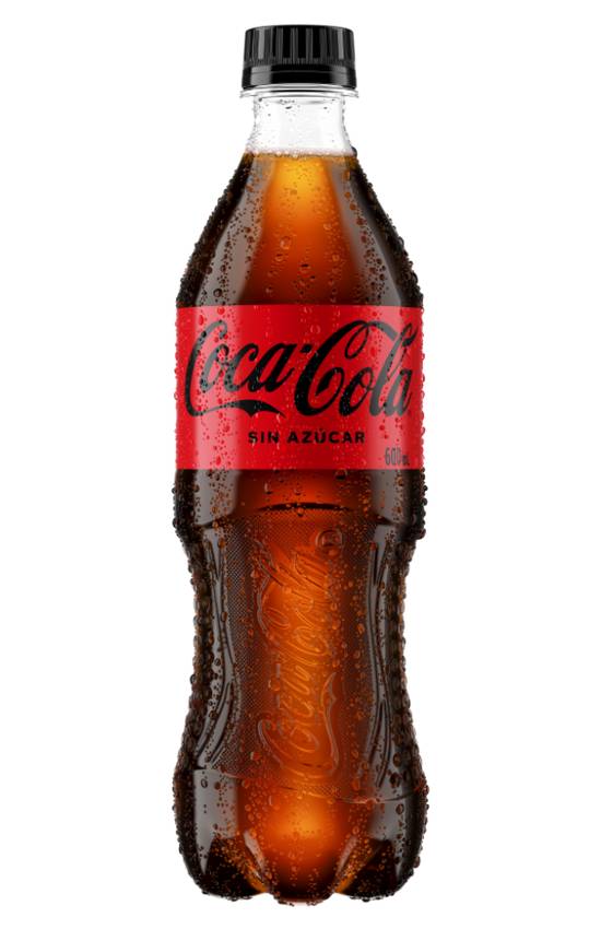 Coca-cola gaseosa sin azúcar (600 ml)