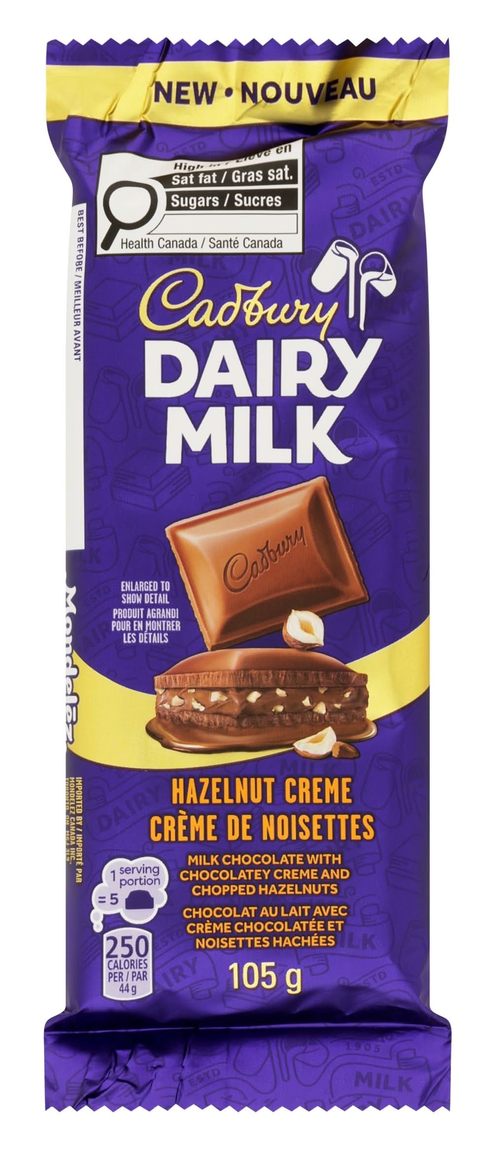 Cadbury Dairy Milk Creme Chocolate Bar, Hazelnut (105 g)