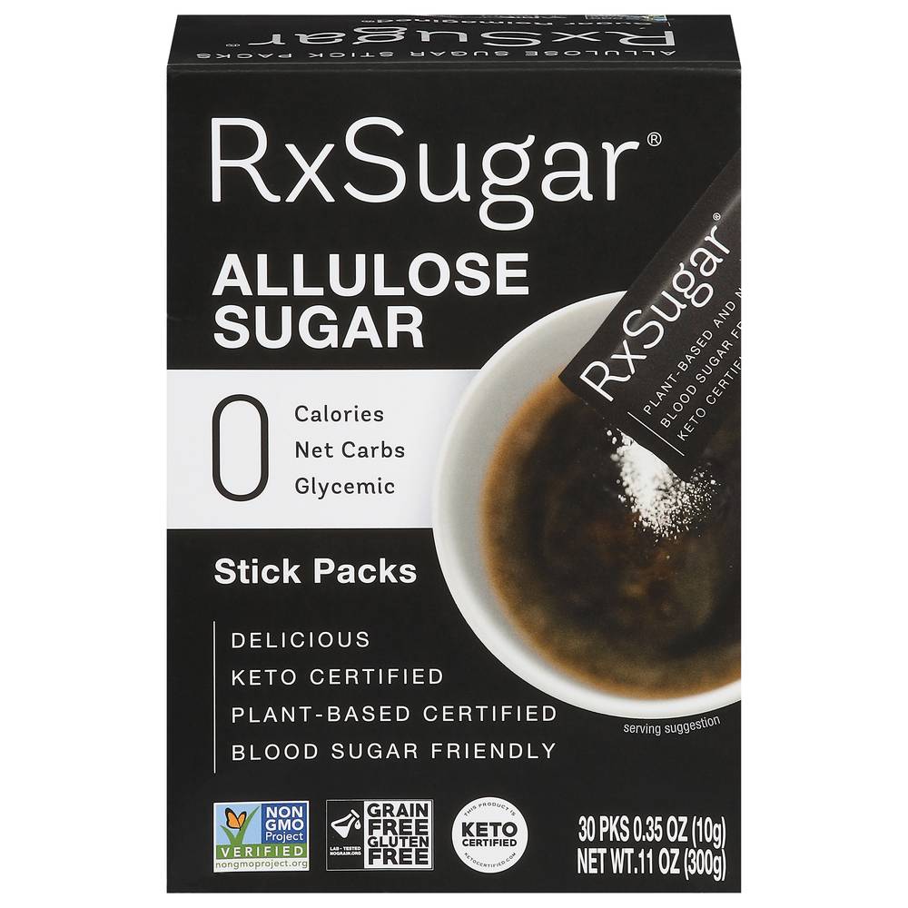 Rxsugar Plant-Based Crystal Sugar Stick packs (30 ct)